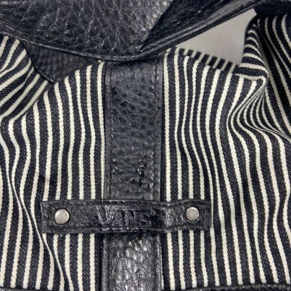 Vans womens hobo backpack Black and white fabric with black leather trim - Picture 3 of 16